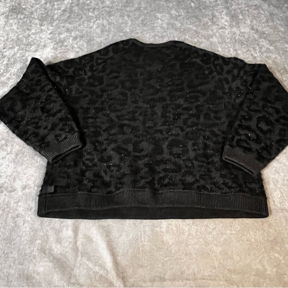 Lululemon Wool-Blend Jacquard Sweater Knit Leopard Graphite Grey Black Large